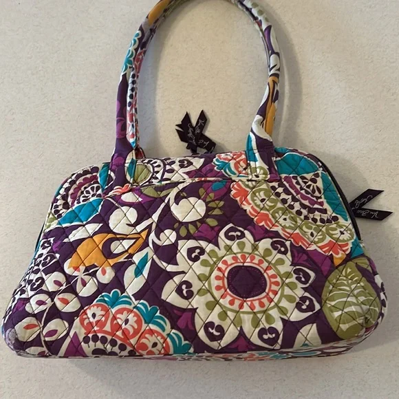 Vera Bradley Eloise Quilted Shoulder Bag in “Plum Crazy” (retired pattern) 💜💚 - Picture 2 of 15